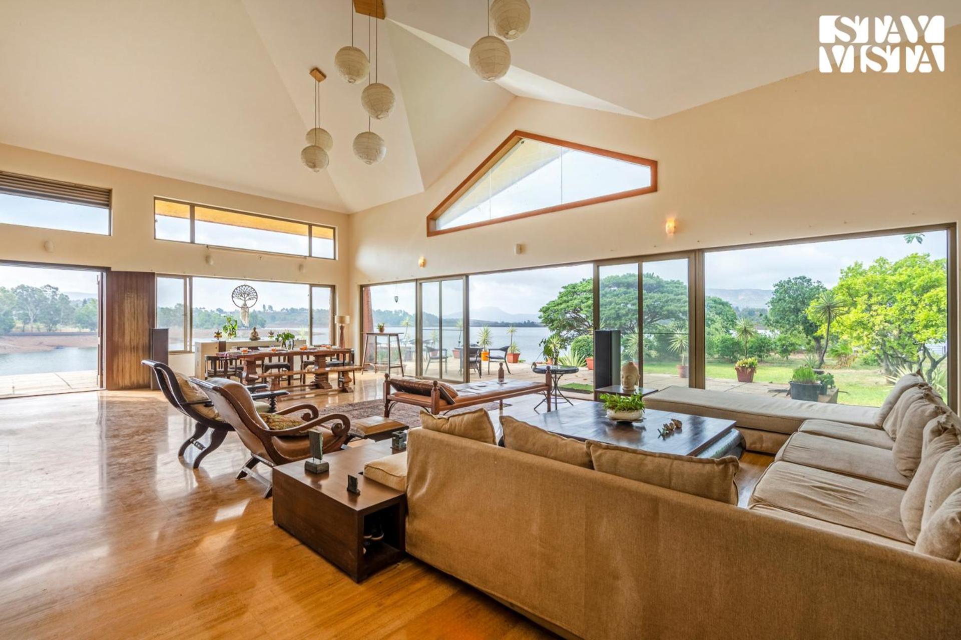 Stayvista At Three Shores With Lake View & Alfresco Dining Khamshet エクステリア 写真